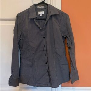 Foxcroft Black and White Button Down Shirt